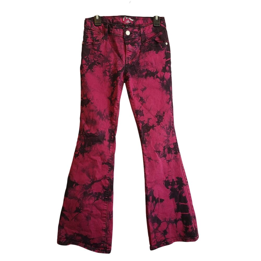 Art Class Tie Dye Flare Jeans Youth Girls 12 Stretch Hippie Boho Festival Artsy